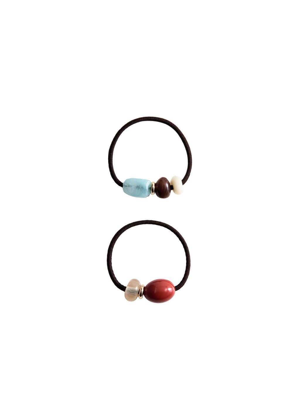Red Beaded Hair Bobbles, Set Of 2, 0201_70, large image number 1
