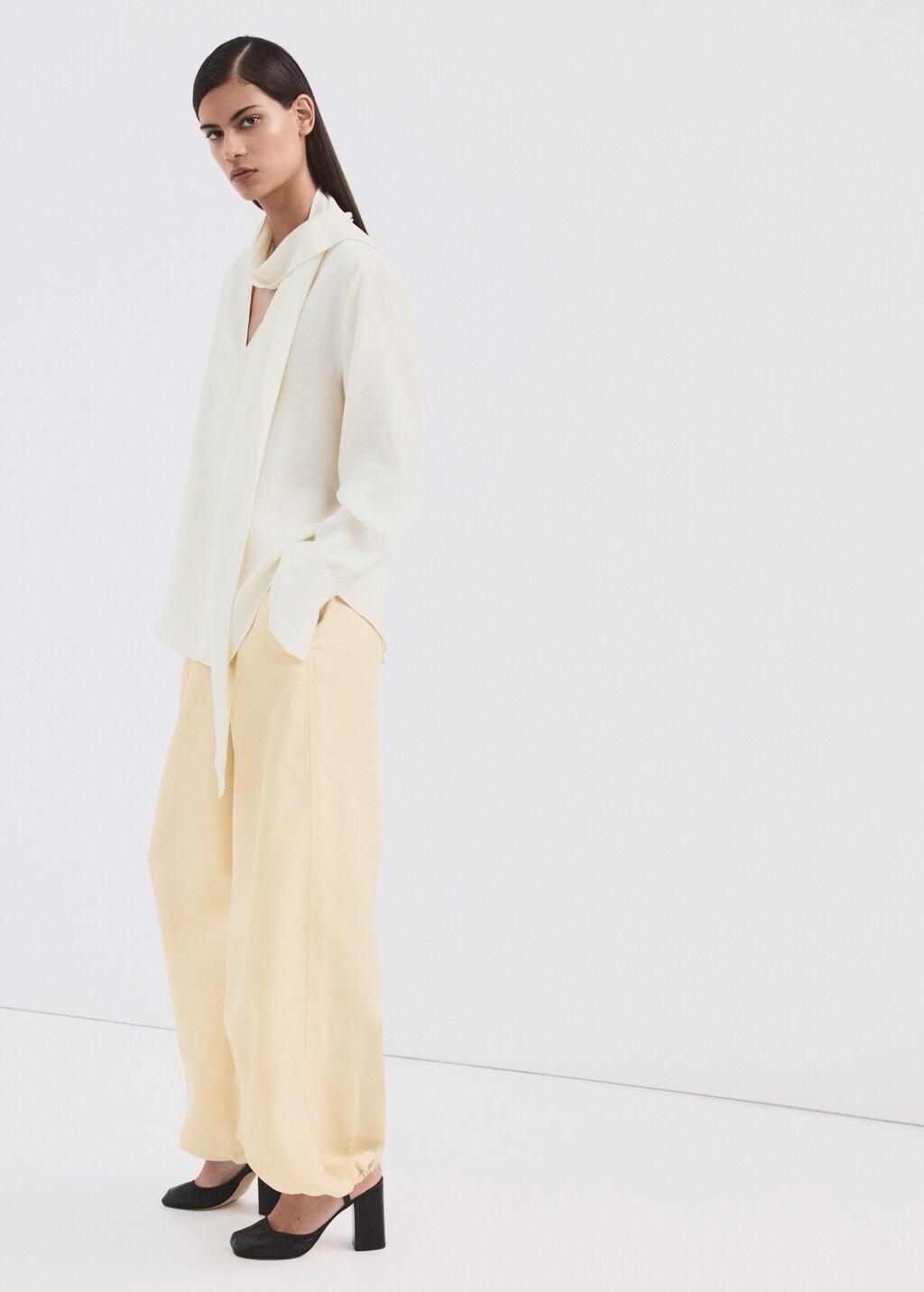 Beige Lyocell Balloon Trousers, 0201_05, medium