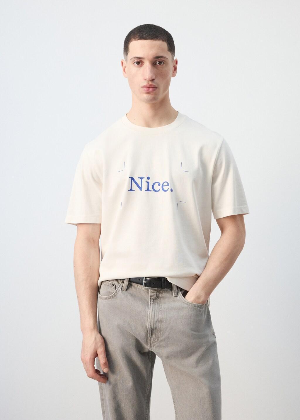 White 100% Cotton Printed T-Shirt, Natural White, large image number 3