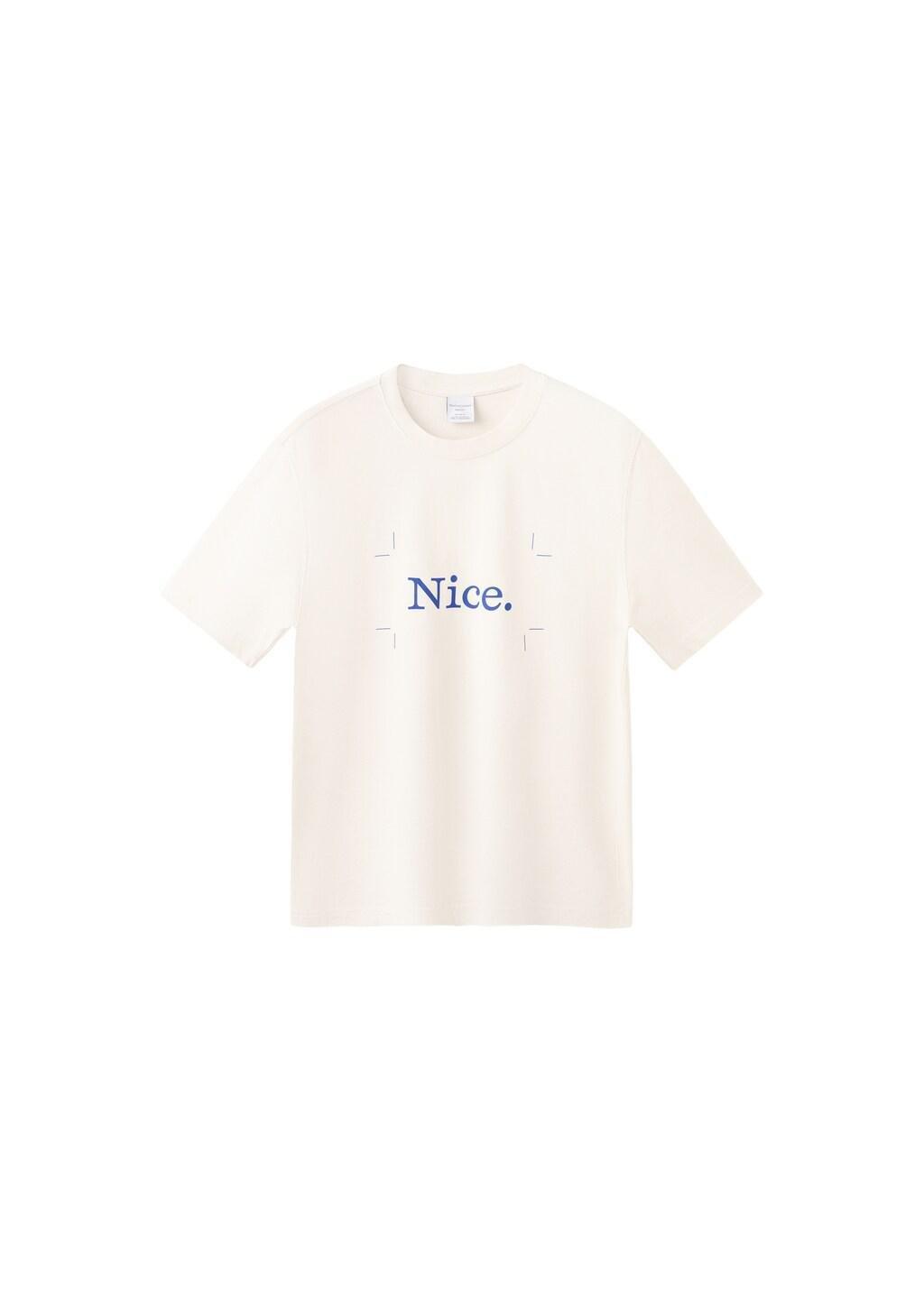 White 100% Cotton Printed T-Shirt, Natural White, large image number 7