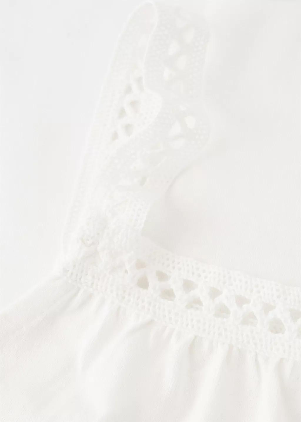 White Short Pyjamas With Openwork Details, Kids Girl, 0201_02, large image number 5