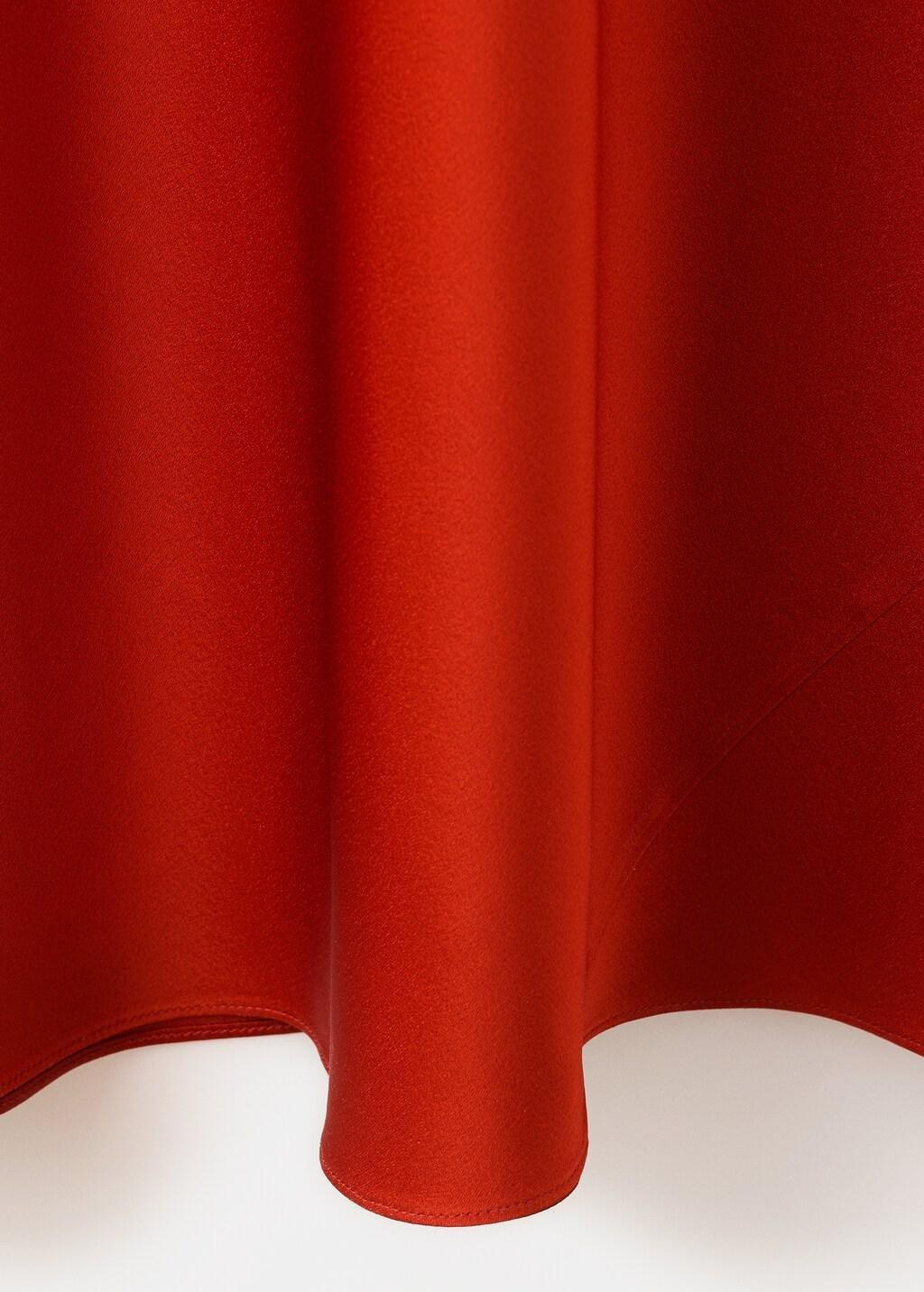 Orange Satin Dress With Floral Appliques, Orange, large image number 4