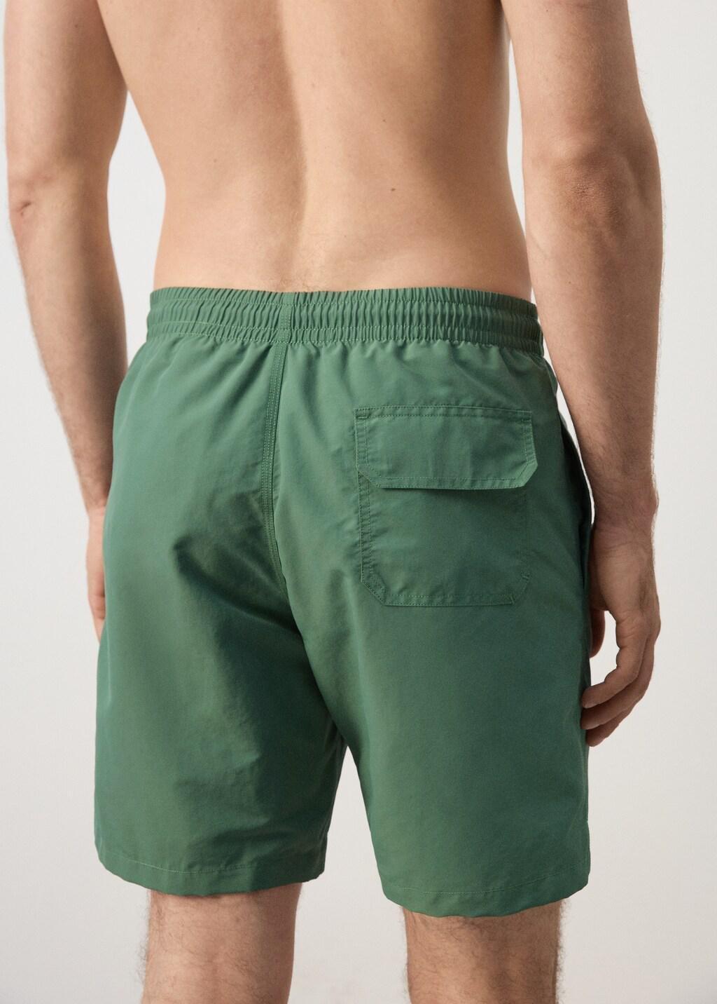 Khaki Basic Drawstring Swimsuit, 0201_37, large image number 6