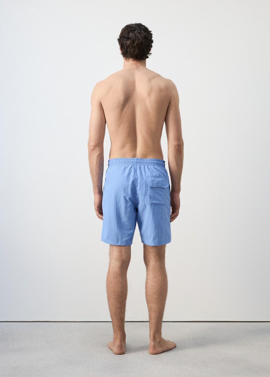 Blue Lt Pastel Basic Drawstring Swimsuit, 0201_51, large image number 2