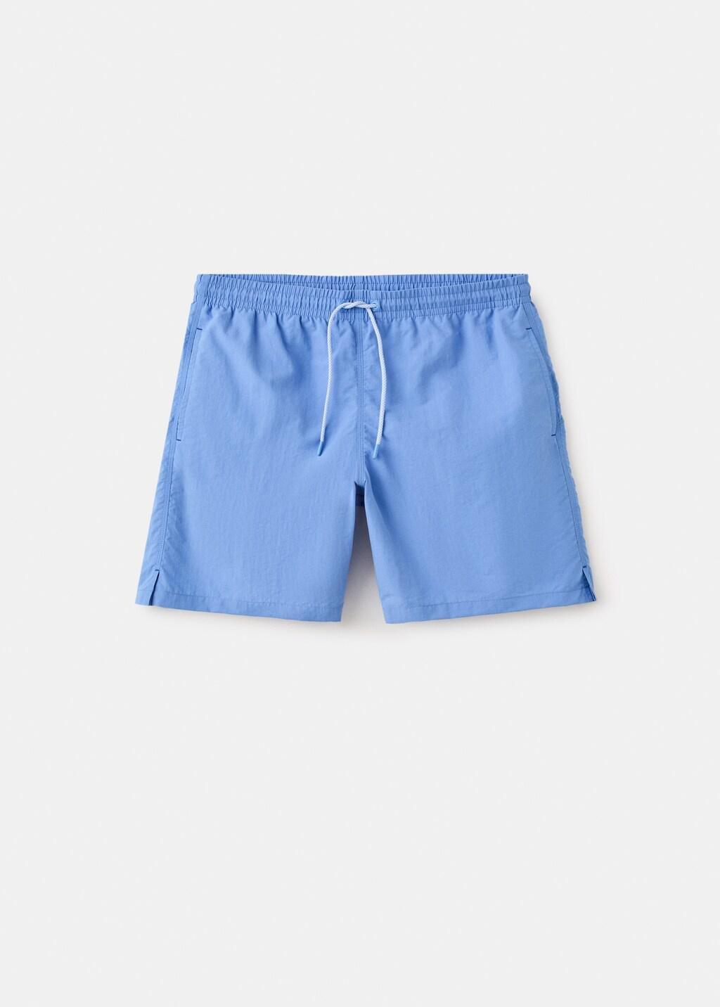 Blue Lt Pastel Basic Drawstring Swimsuit, 0201_51, large image number 8