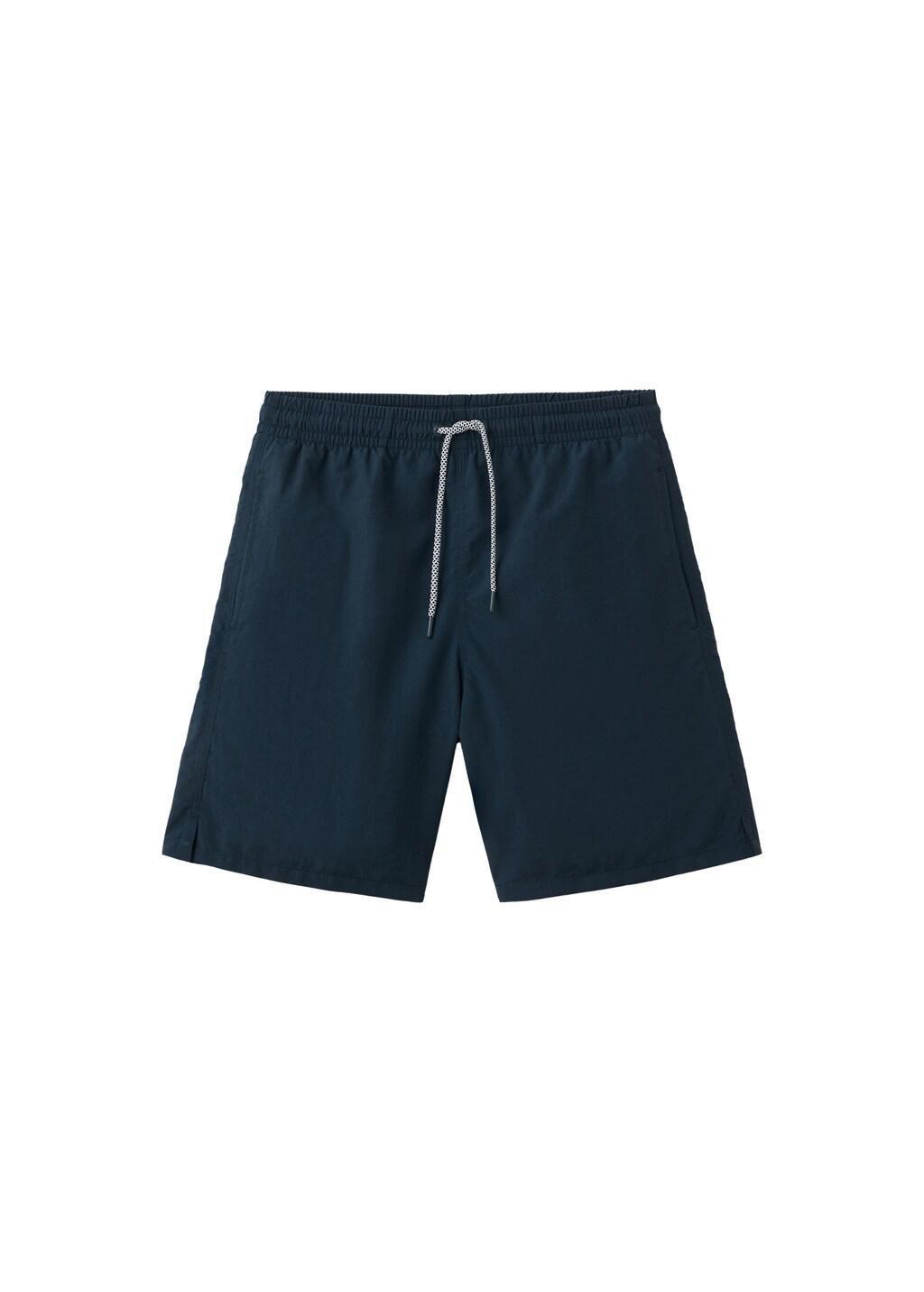 Navy Basic Drawstring Swimsuit, 0201_56, large image number 7