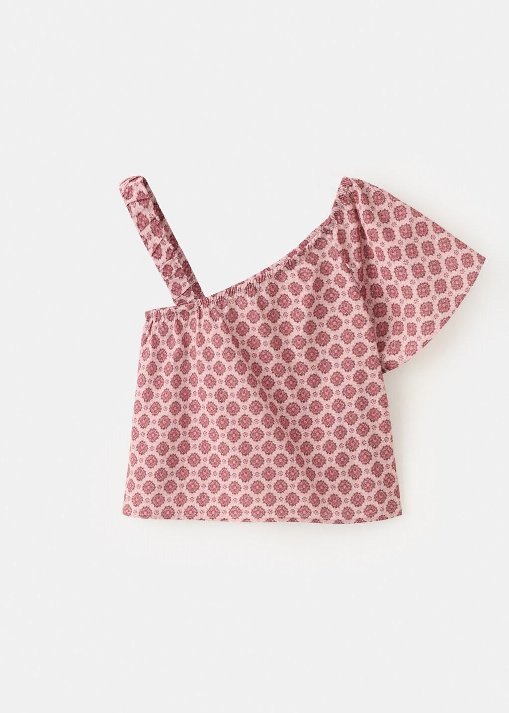 Red Floral-Print Cotton Blouse, Kids Girl, 0201_76, large image number 1