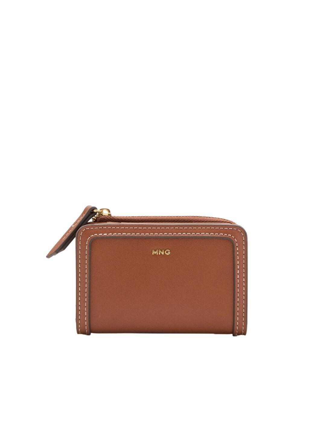 Brown Small Wallet With Saffiano Effect, Medium Brown, large image number 2