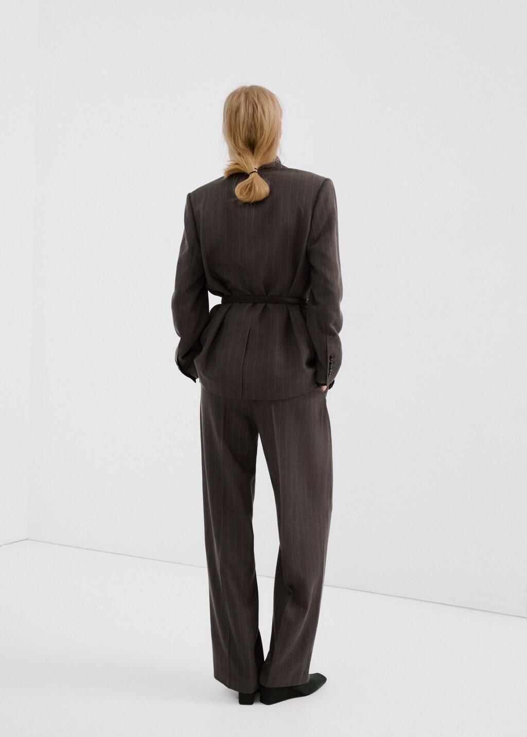 Brown Lyocell Suit Trousers, Dark Brown, large image number 2
