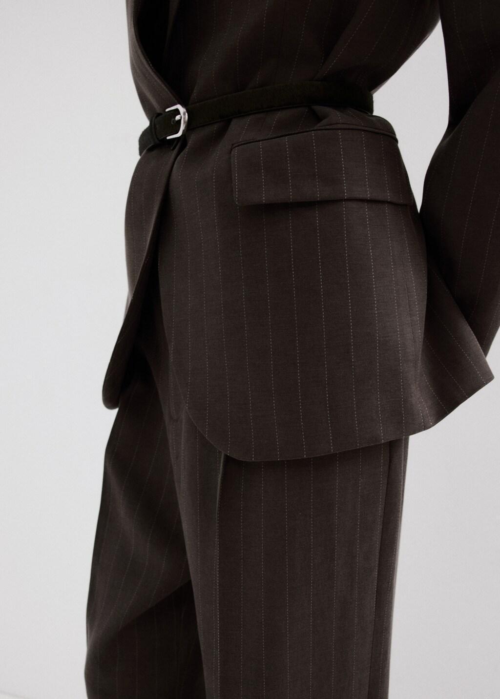 Brown Lyocell Suit Trousers, Dark Brown, large image number 6