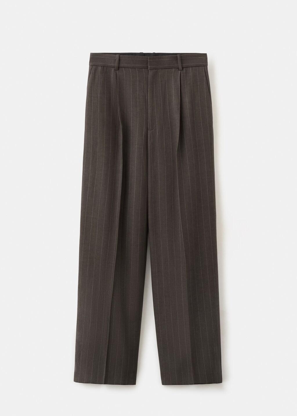 Brown Lyocell Suit Trousers, Dark Brown, large image number 8