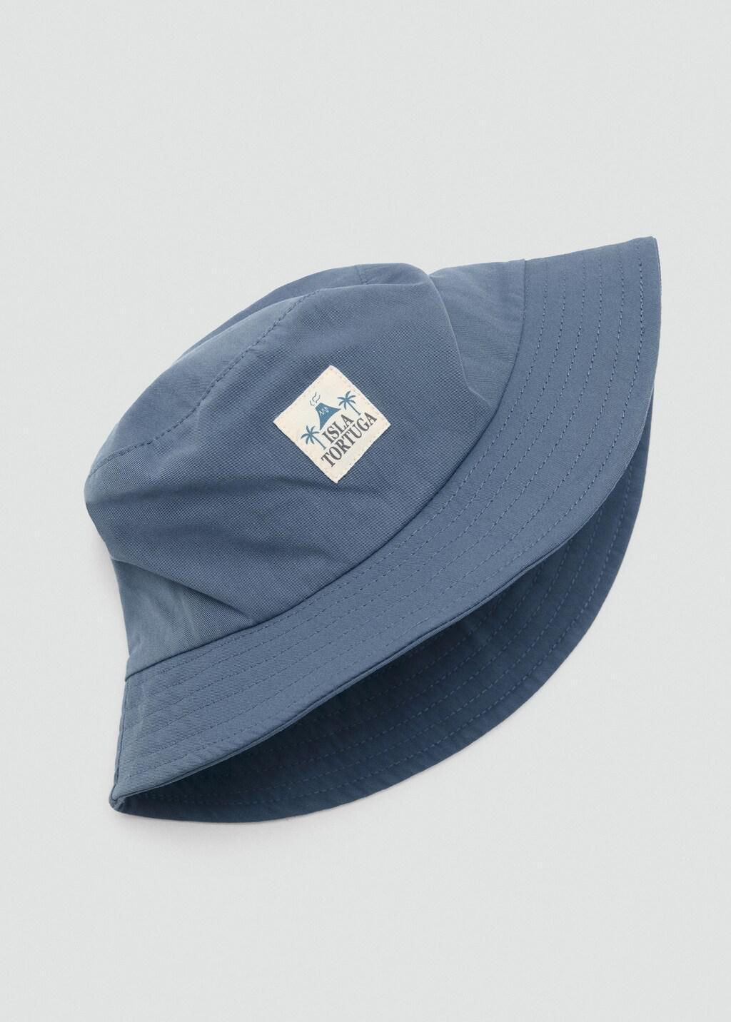 Blue Embroidered Bucket Hat, Baby Boy, Medium Blue, large image number 1