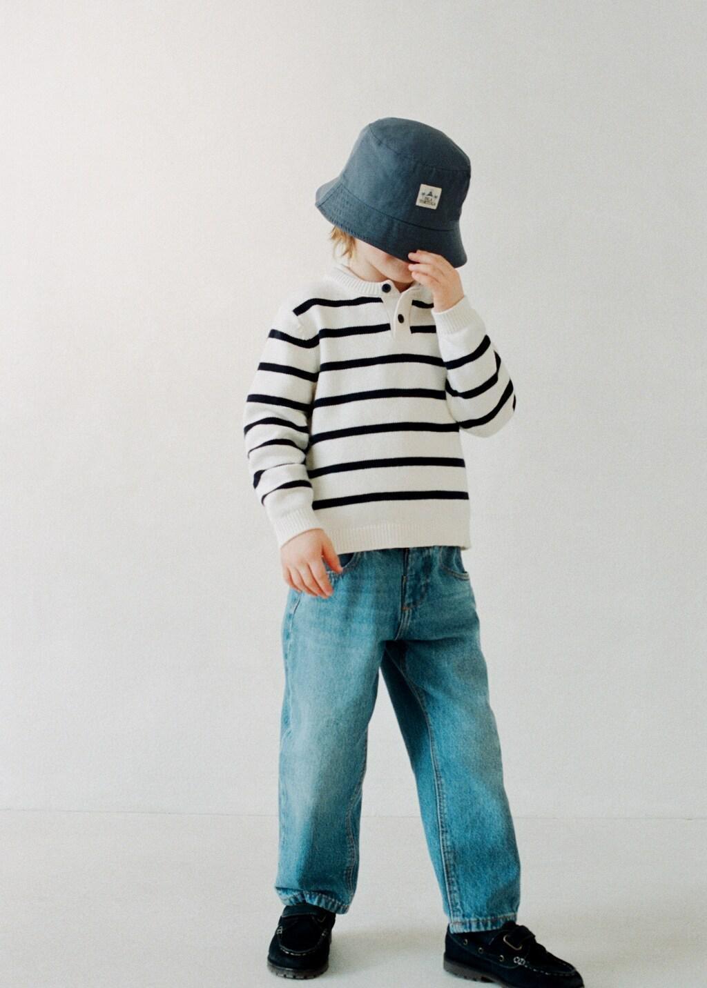 Blue Embroidered Bucket Hat, Baby Boy, Medium Blue, large image number 2