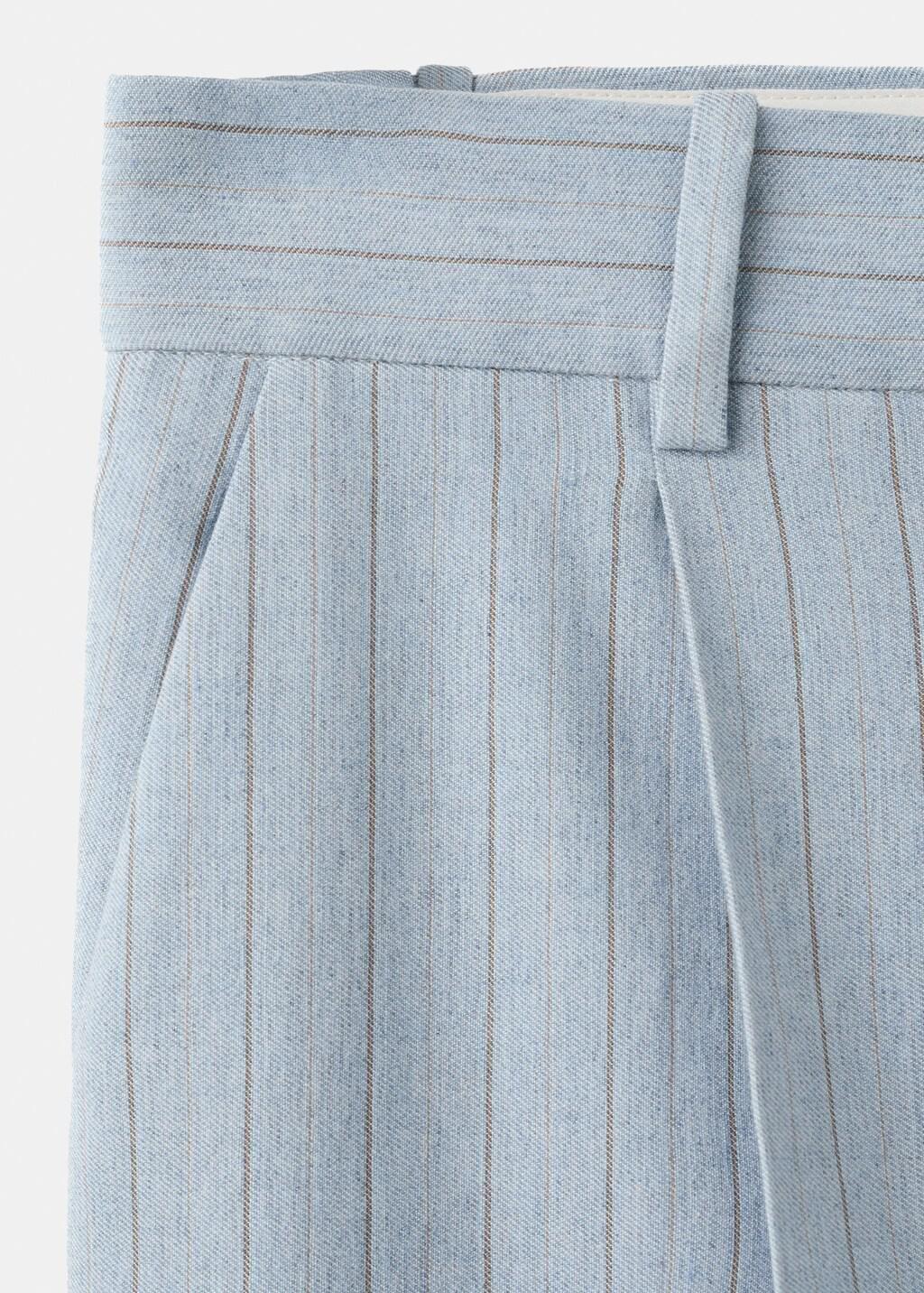 Blue Pinstripe Suit Trousers, 0201_52, large image number 1