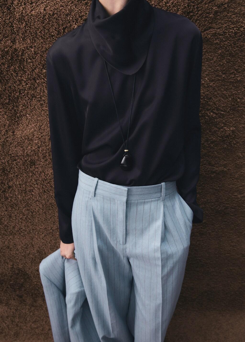 Blue Pinstripe Suit Trousers, 0201_52, large image number 5