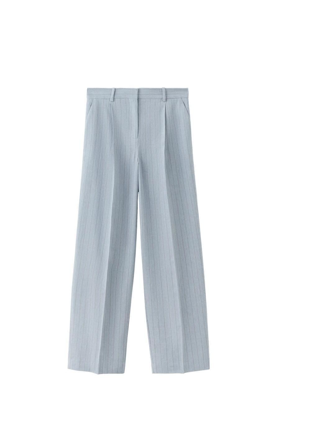 Blue Pinstripe Suit Trousers, 0201_52, large image number 6