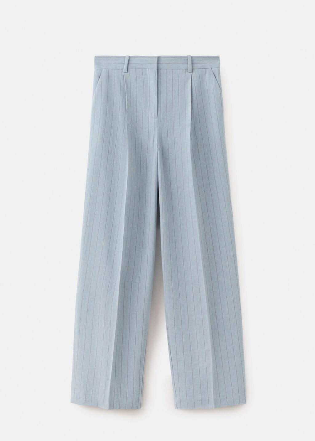 Blue Pinstripe Suit Trousers, 0201_52, large image number 7