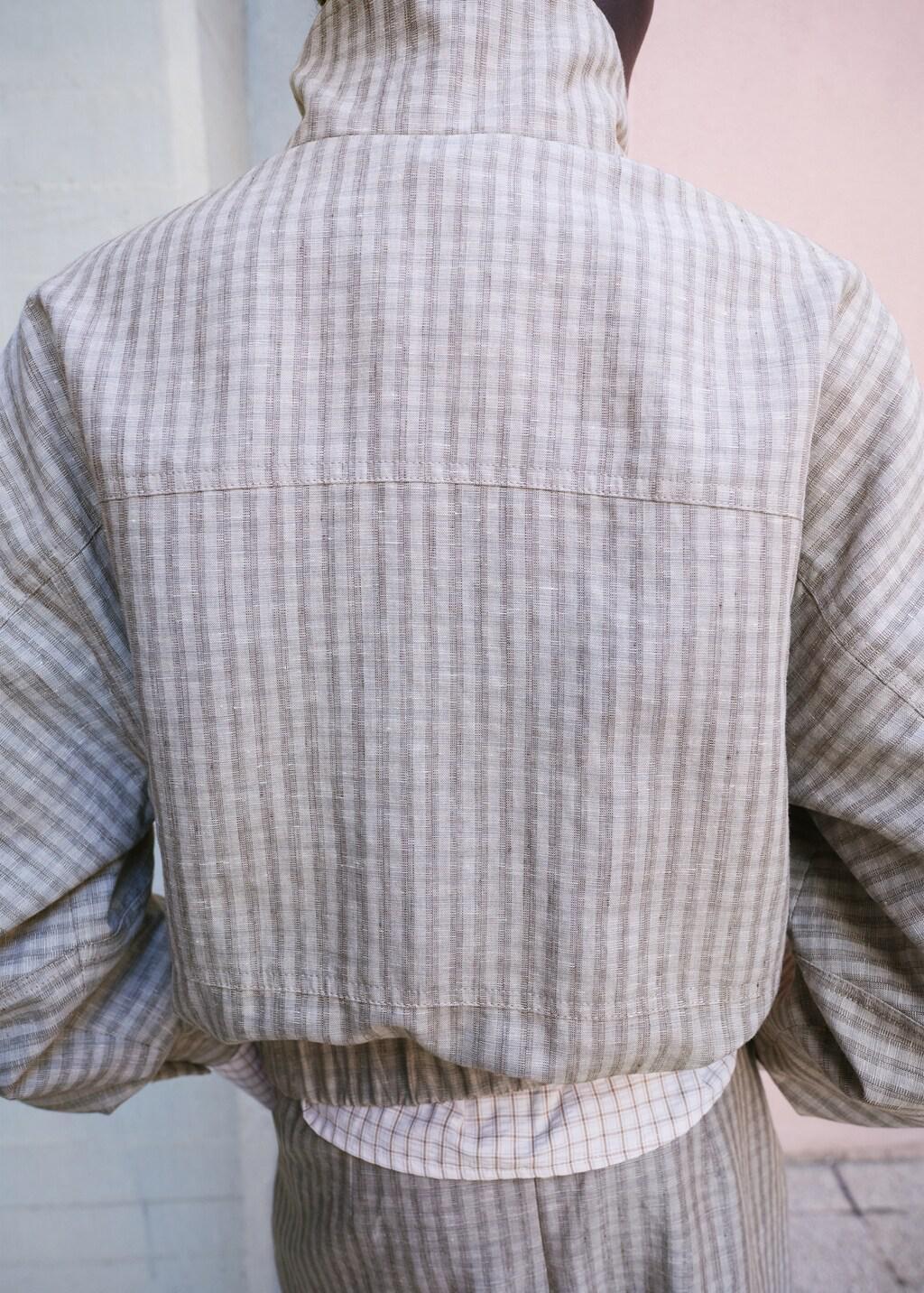 Grey Lt Pastel Checked Bomber Jacket, Light Pastel Grey, large image number 2