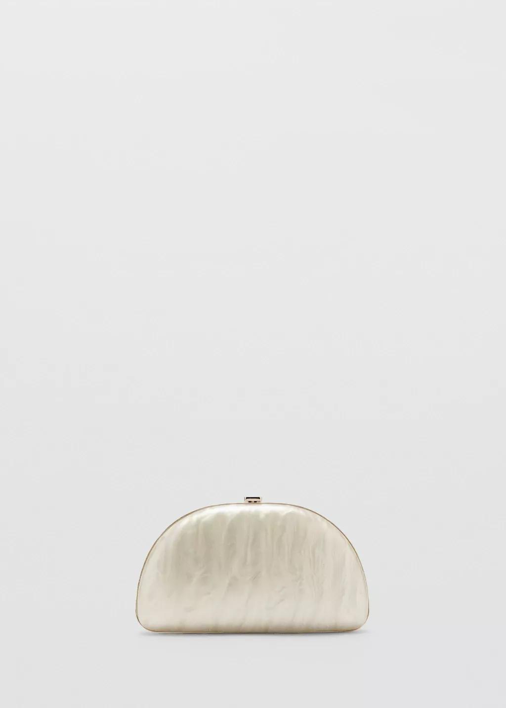 White Pearl-Effect Clutch Bag, Natural White, large image number 3