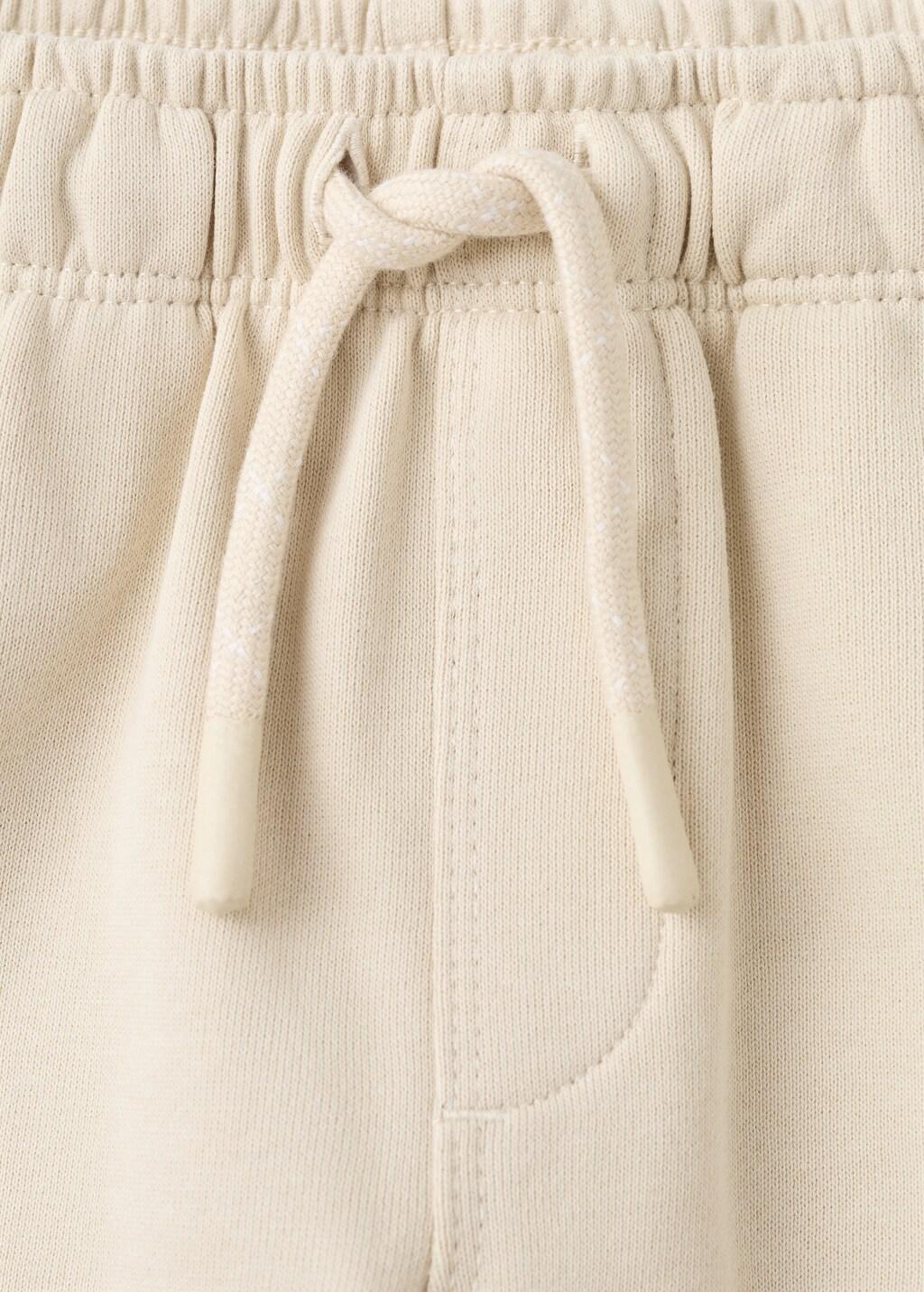 Beige Drawstring Cargo Bermuda Shorts, Baby Boy, Light Beige, large image number 0