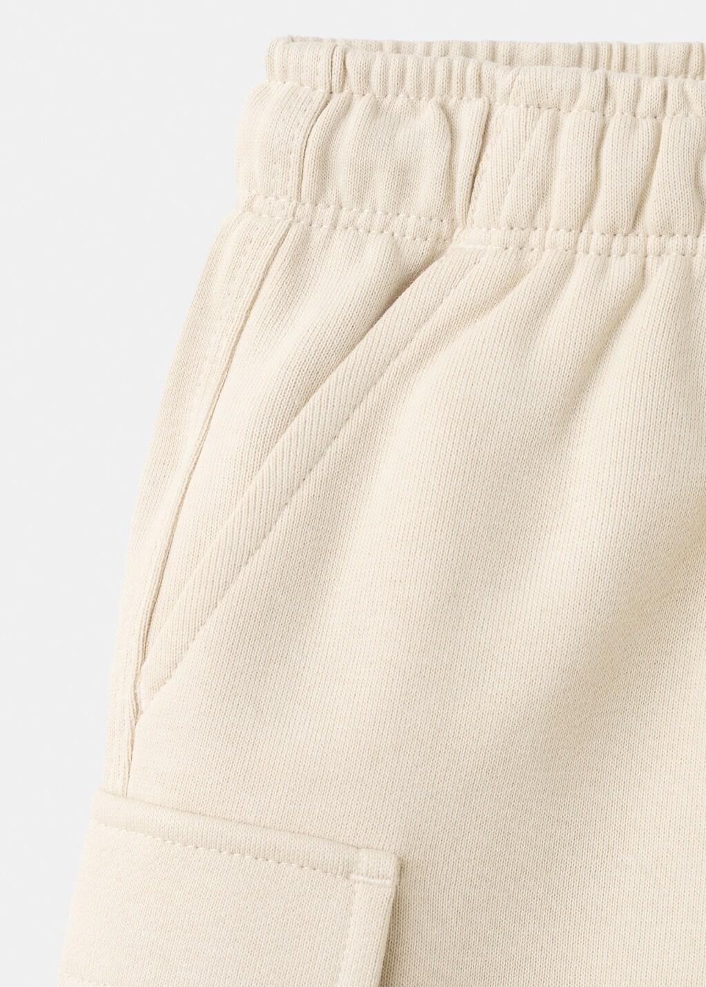 Beige Drawstring Cargo Bermuda Shorts, Baby Boy, Light Beige, large image number 2