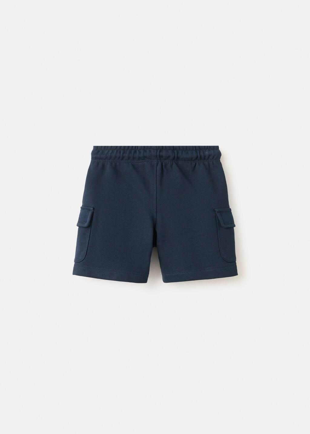 Navy Drawstring Cargo Bermuda Shorts, Kids Boyss, Navy, large image number 2