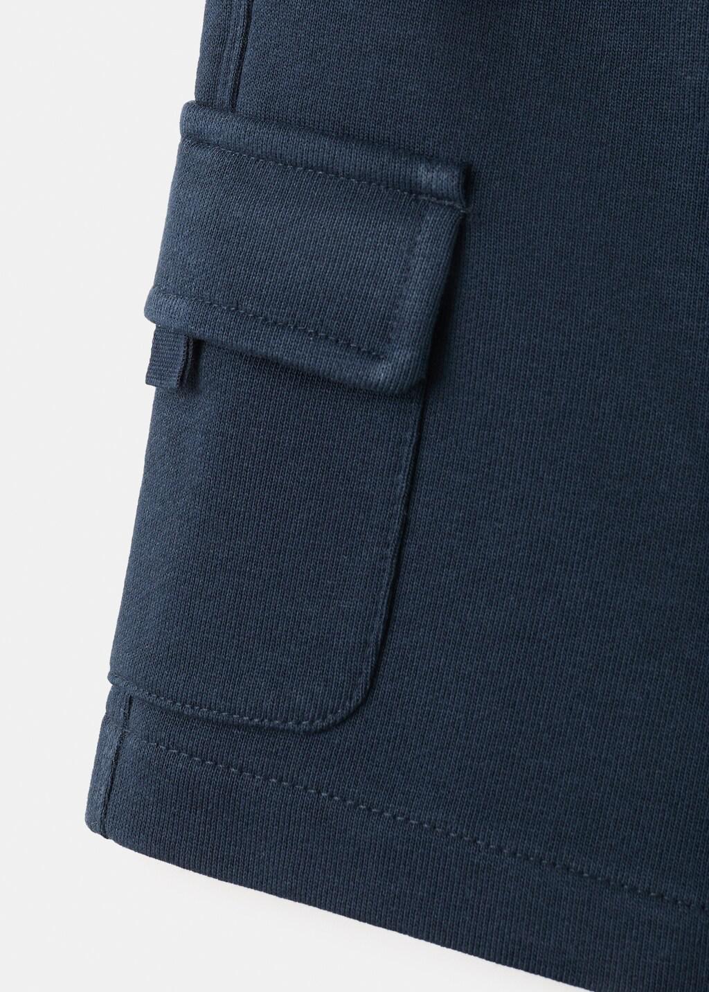 Navy Drawstring Cargo Bermuda Shorts, Kids Boyss, Navy, large image number 3