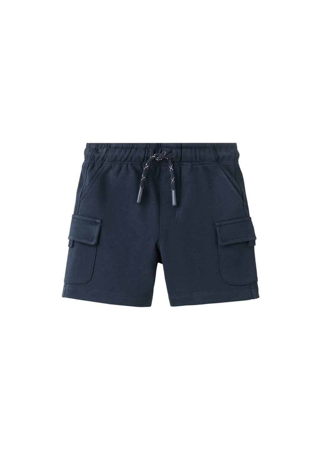 Navy Drawstring Cargo Bermuda Shorts, Kids Boyss, Navy, large image number 4