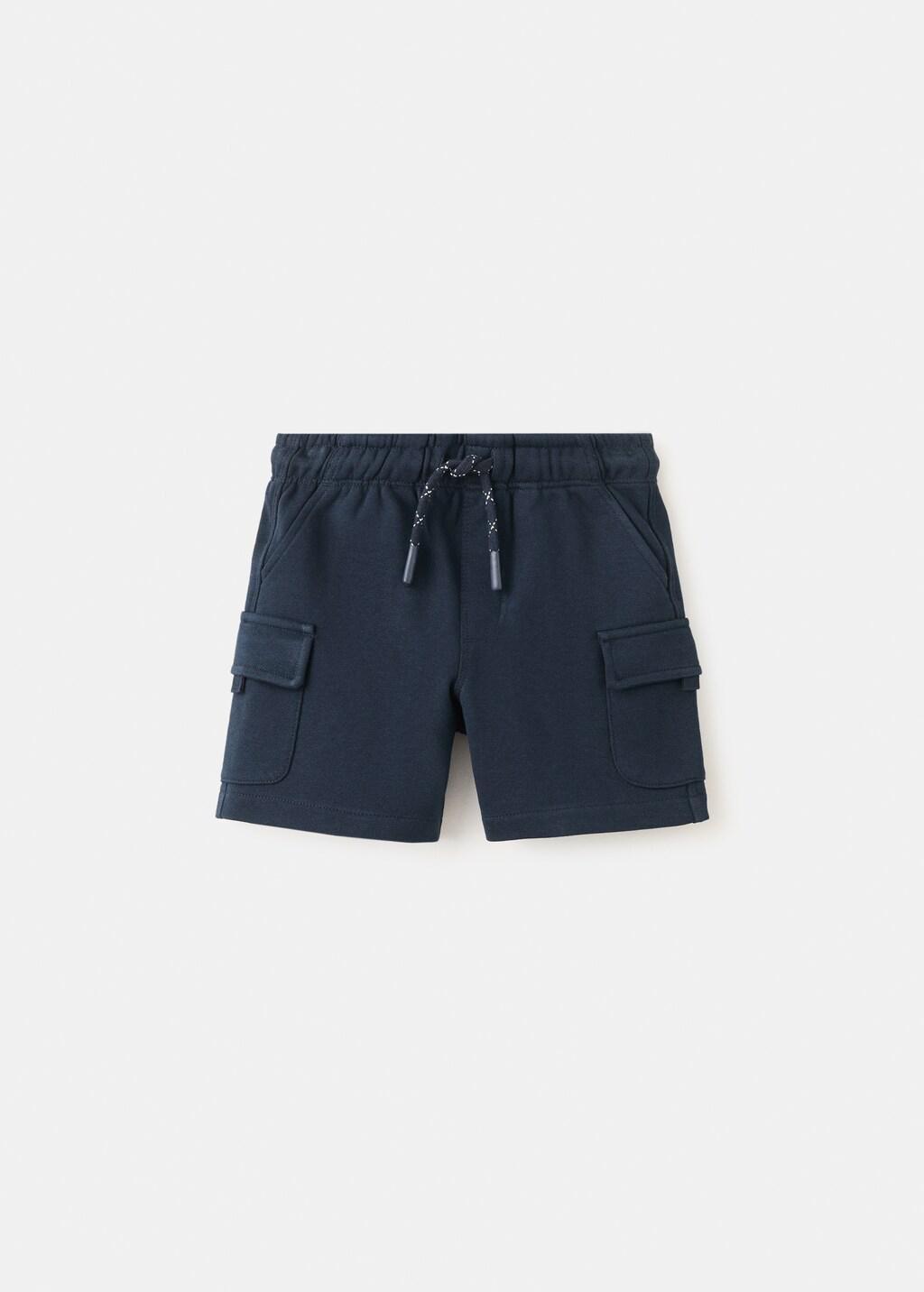 Navy Drawstring Cargo Bermuda Shorts, Kids Boyss, Navy, large image number 5