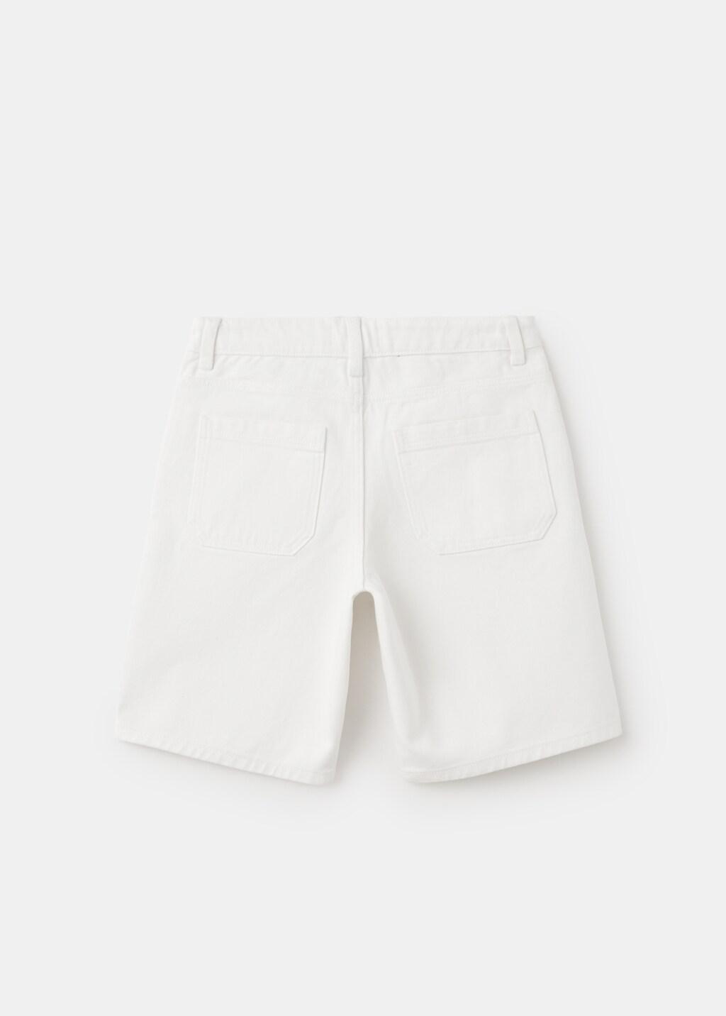 White Denim Bermuda Shorts, Kids Boy, 0201_01, large image number 2