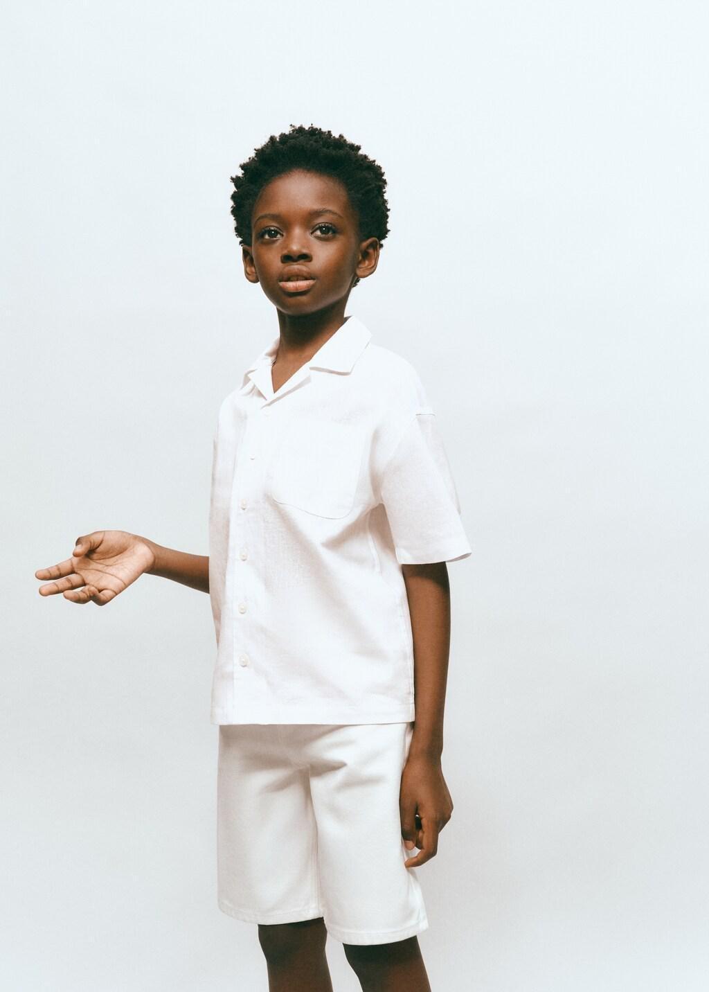 White Denim Bermuda Shorts, Kids Boy, 0201_01, large image number 3