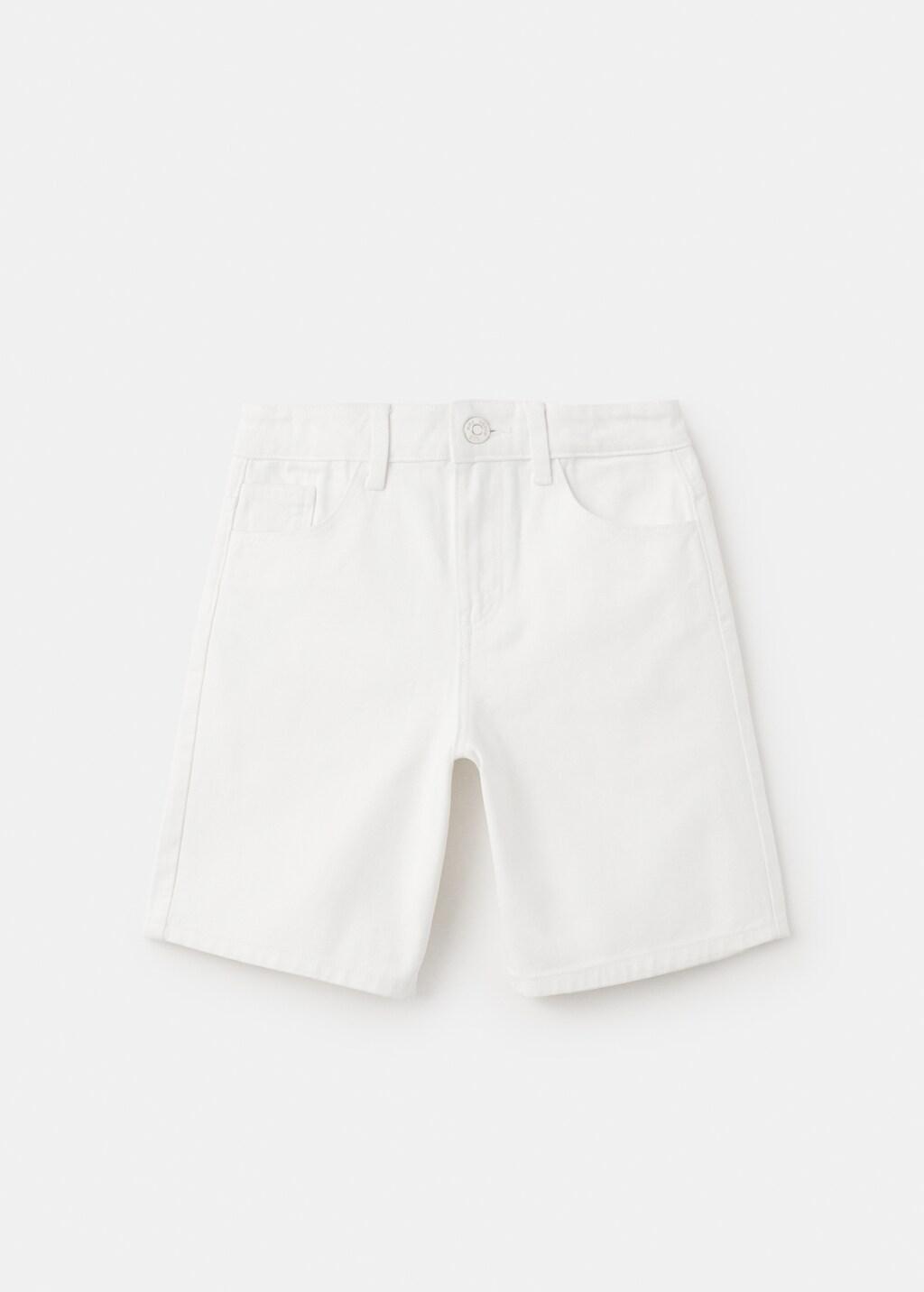White Denim Bermuda Shorts, Kids Boy, 0201_01, large image number 6