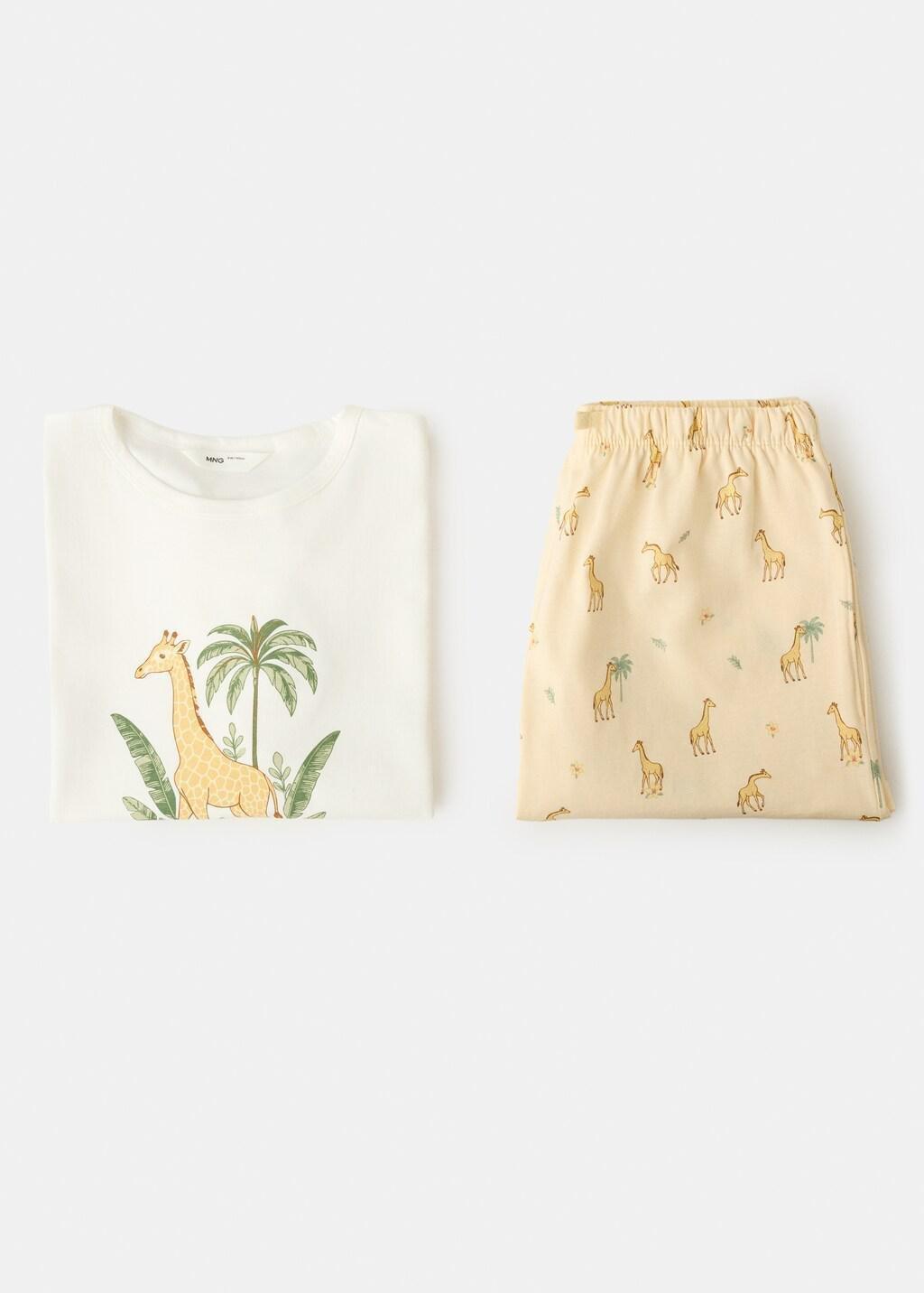 White Printed Short Pyjamas, Kids Girl, 0201_02, large image number 2