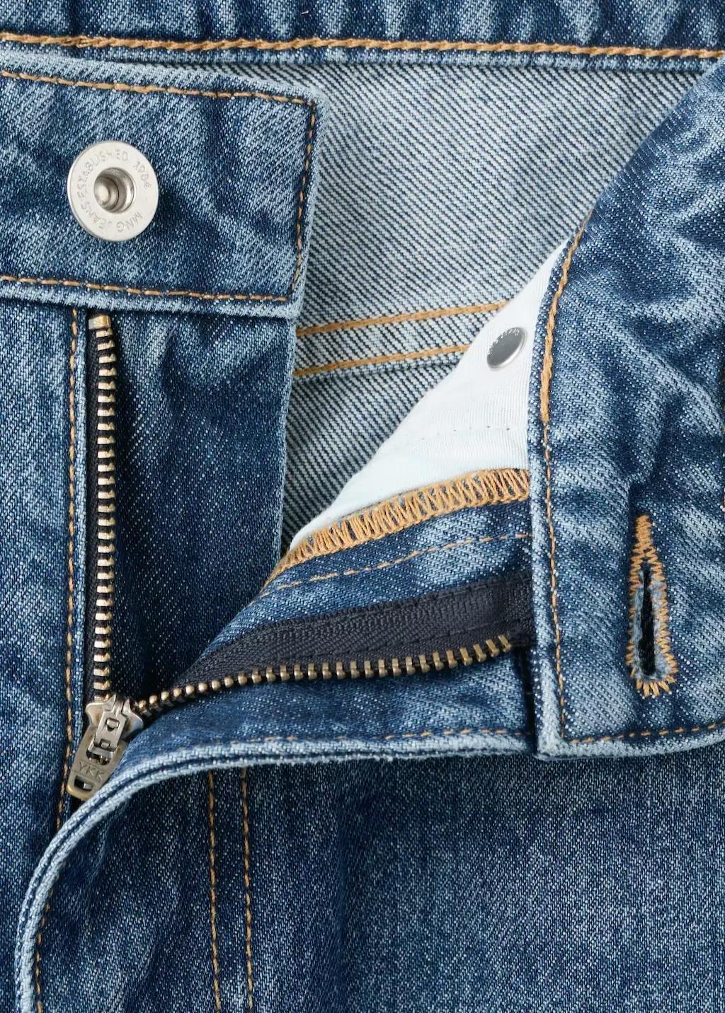 Blue Wide Leg Jeans With Turn-Up Hem, Open Blue, large image number 1
