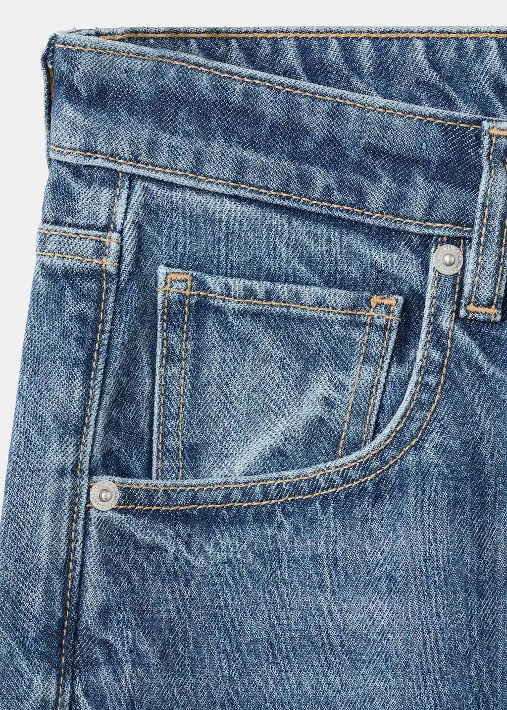 Blue Wide Leg Jeans With Turn-Up Hem, Open Blue, large image number 5