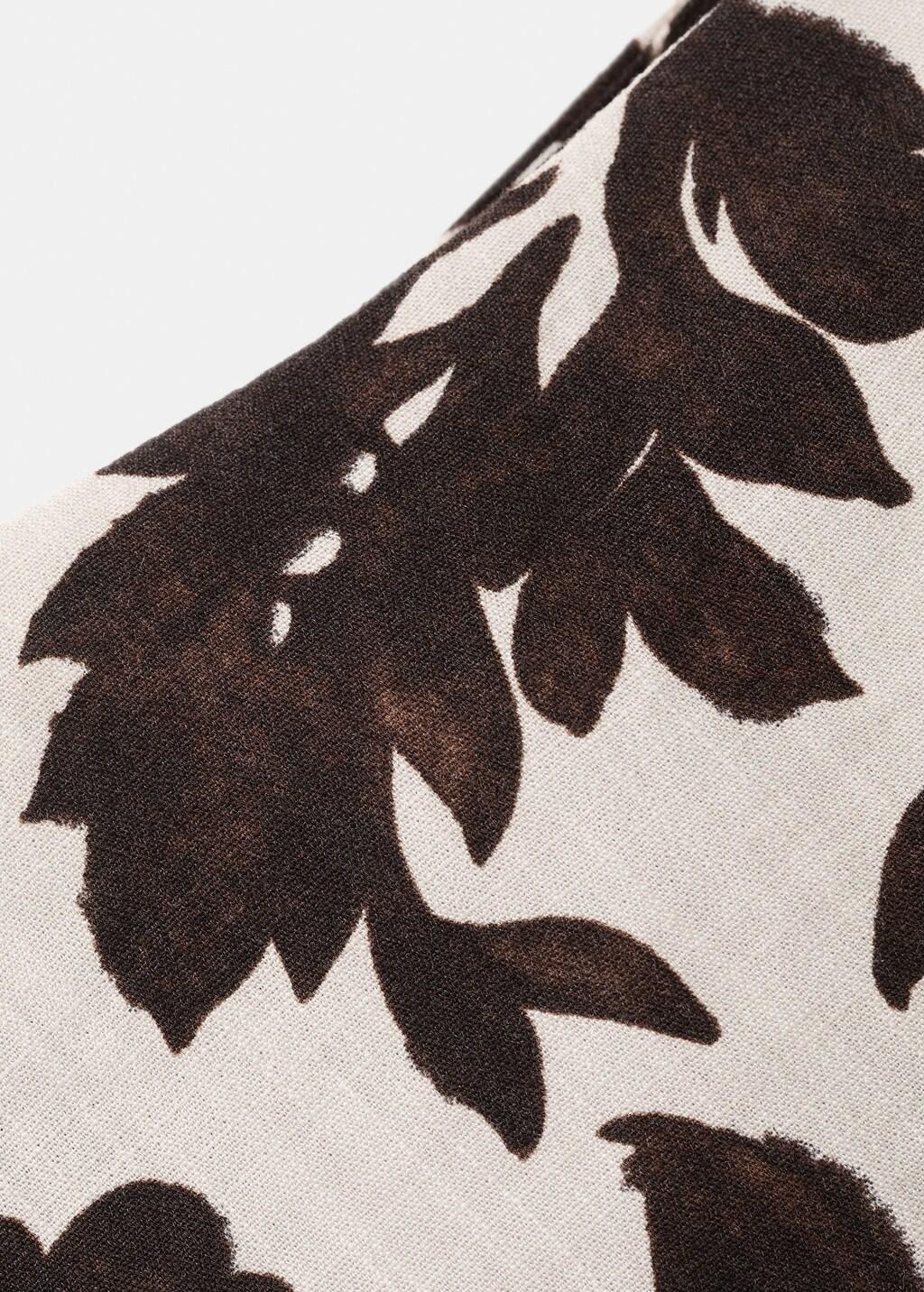 Brown Asymmetrical Floral-Print Dress, 0201_30, large image number 1