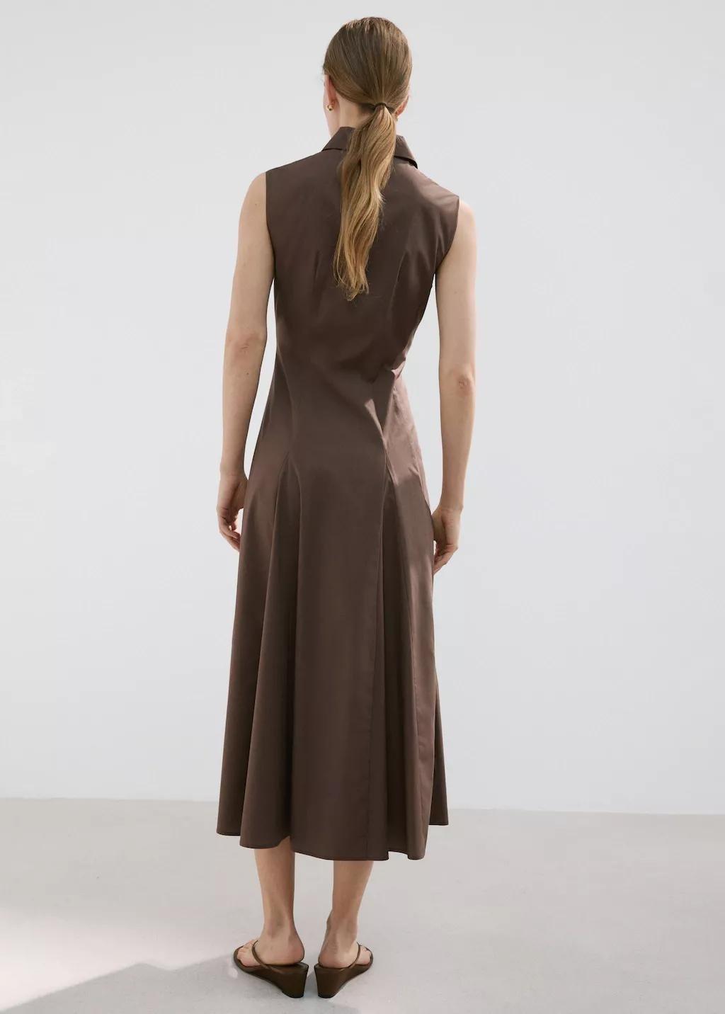 Brown Lyocell Shirt Dress, 0201_30, large image number 2
