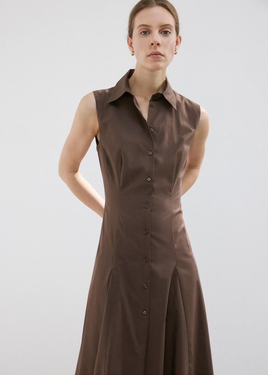 Brown Lyocell Shirt Dress, 0201_30, large image number 3