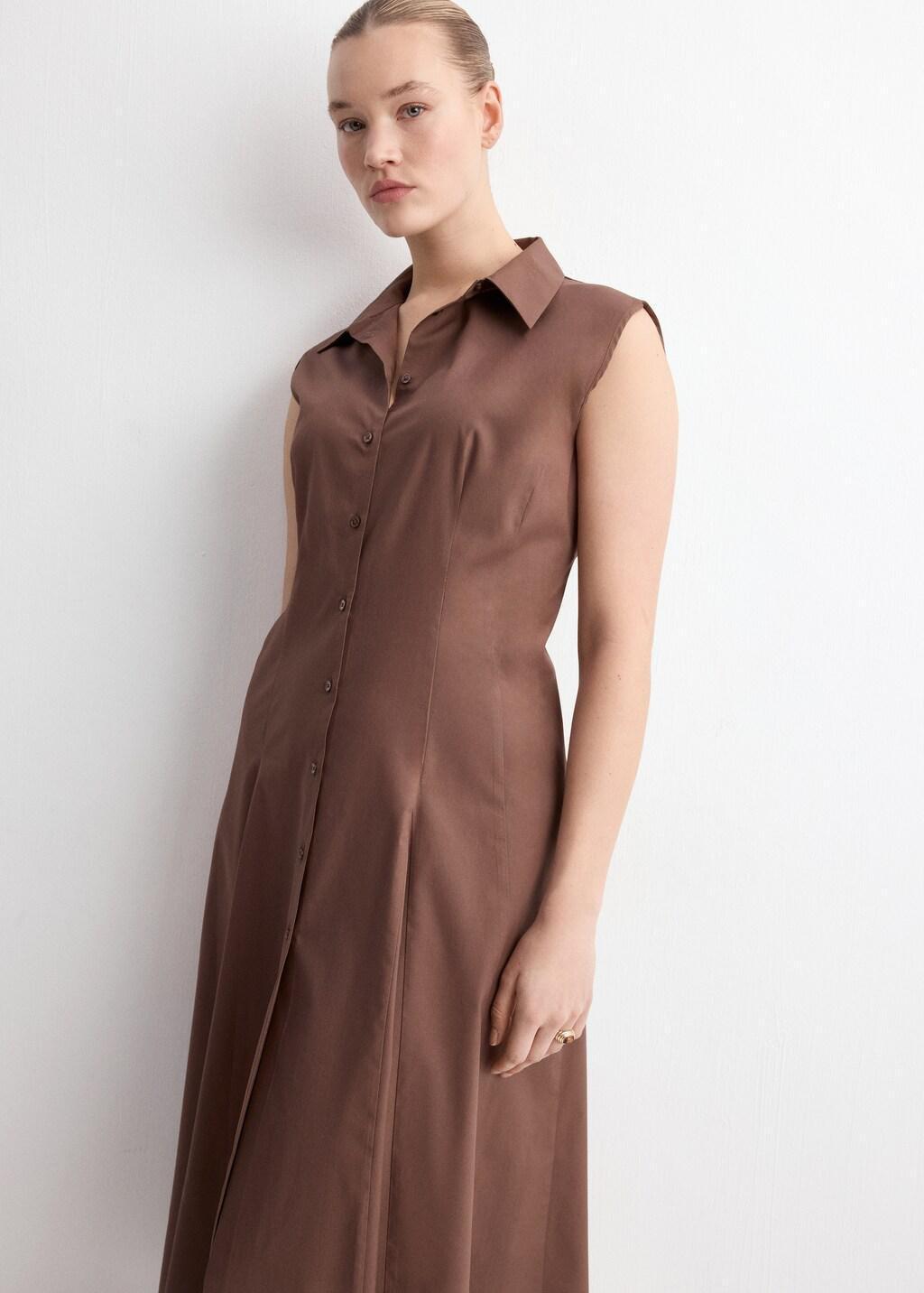 Brown Lyocell Shirt Dress, 0201_30, large image number 6