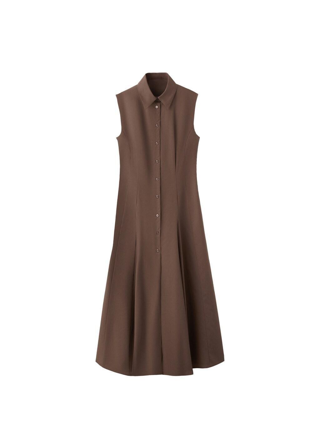 Brown Lyocell Shirt Dress, 0201_30, large image number 8