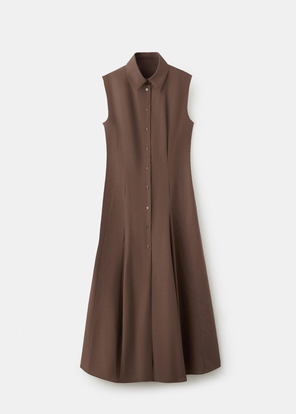 Brown Lyocell Shirt Dress, 0201_30, large image number 9