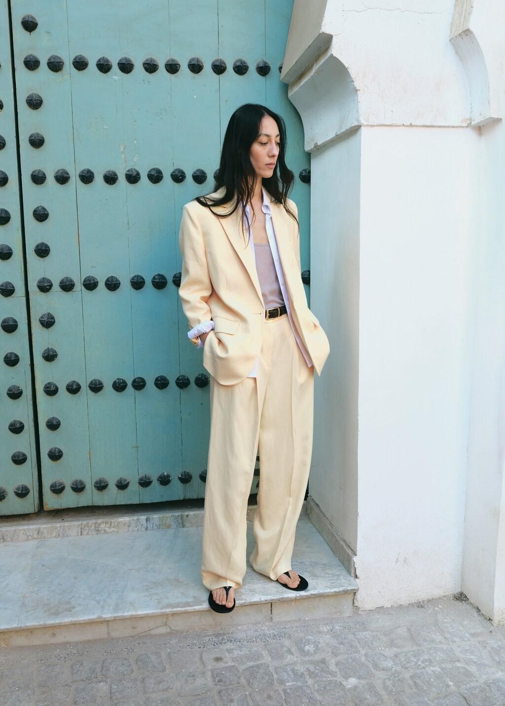 Yellow Linen Suit Jacket, 0201_12, large image number 0