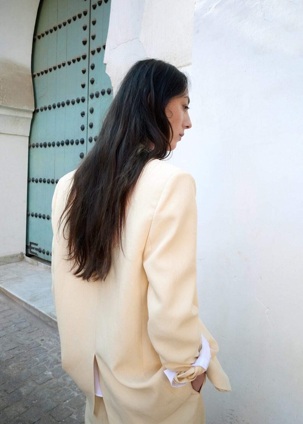 Yellow Linen Suit Jacket, 0201_12, large image number 2