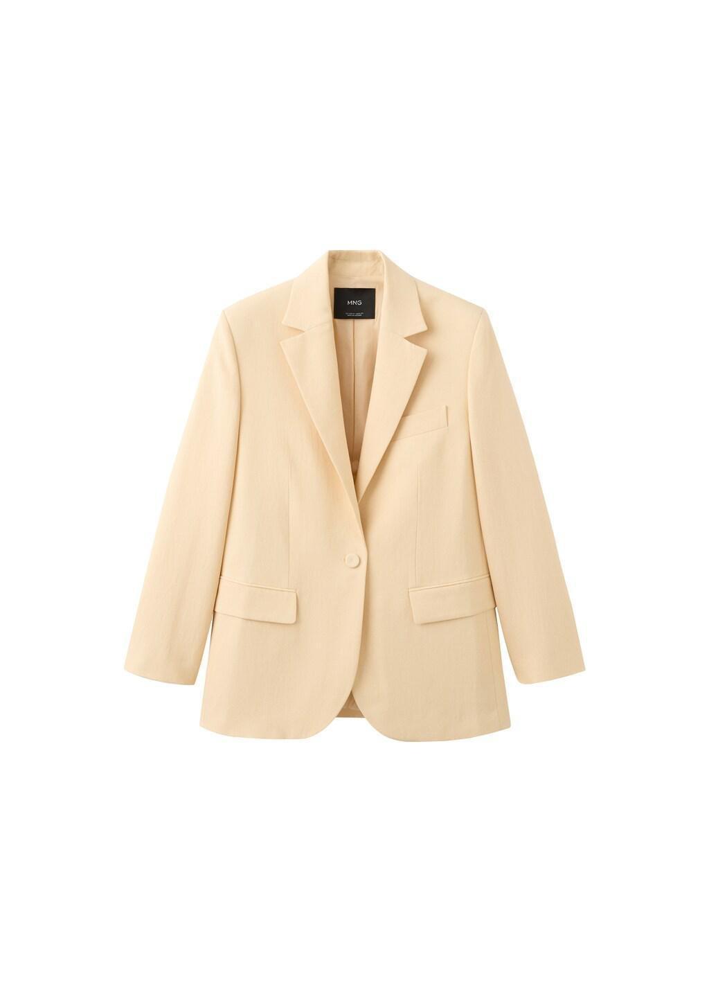 Yellow Linen Suit Jacket, 0201_12, large image number 5