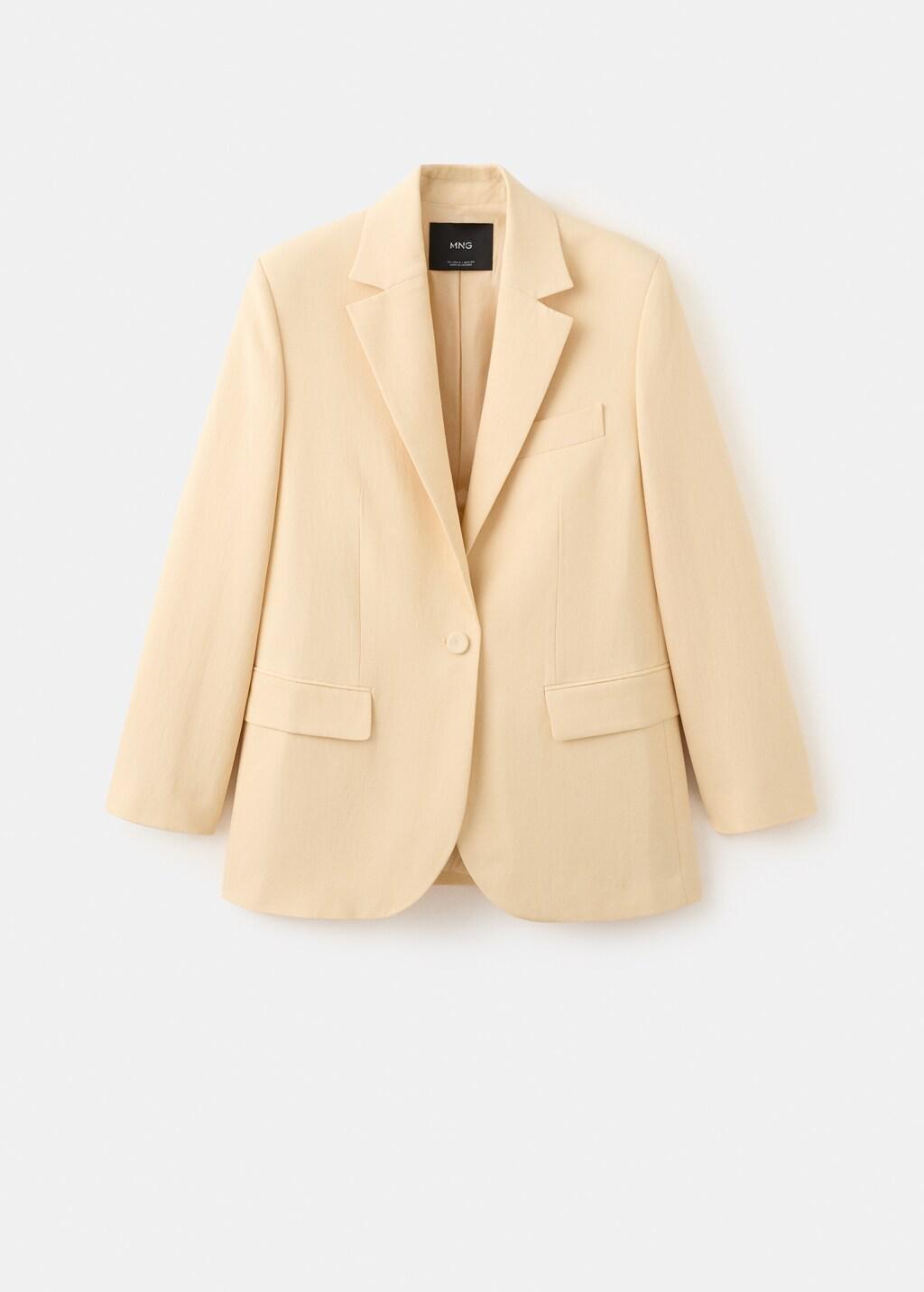 Yellow Linen Suit Jacket, 0201_12, large image number 6
