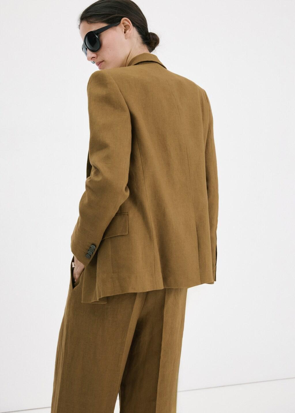 Green Linen Suit Jacket, Dark Green, large image number 2
