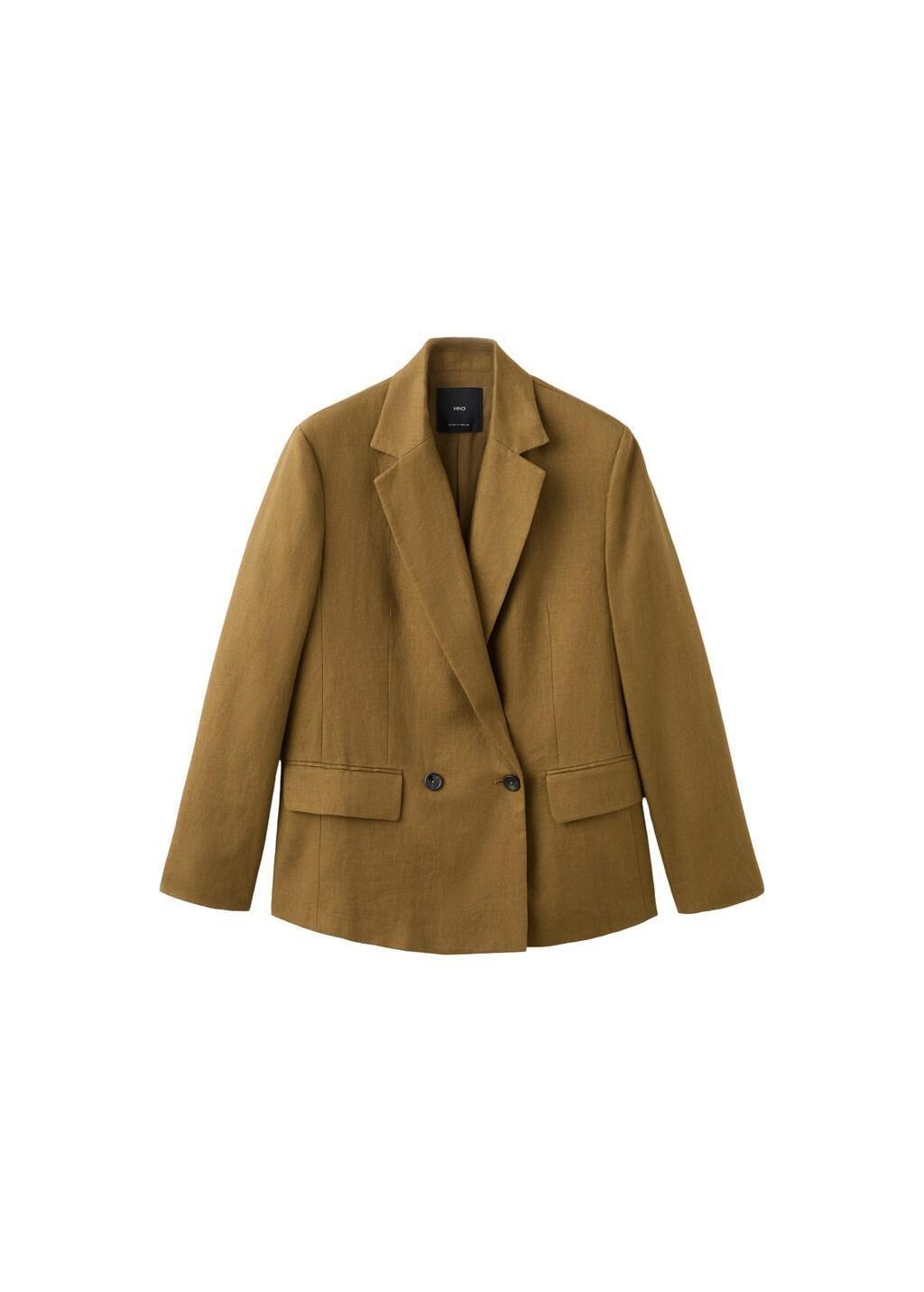 Green Linen Suit Jacket, Dark Green, large image number 6