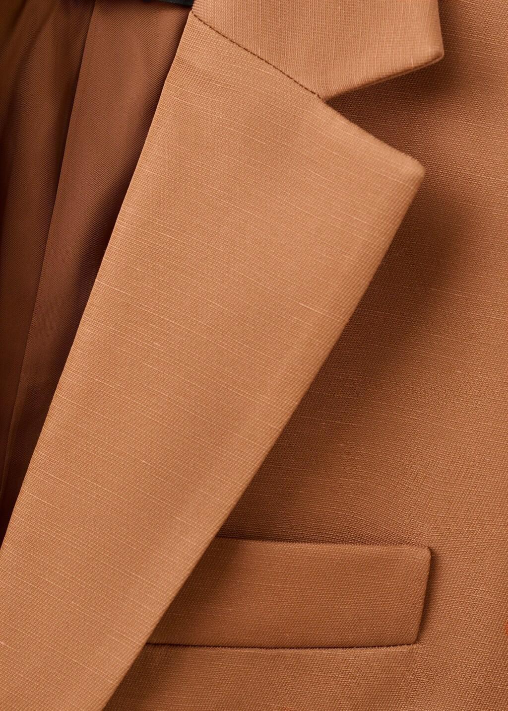 Orange Straight-Fit Suit Blazer, 0201_79, large image number 4