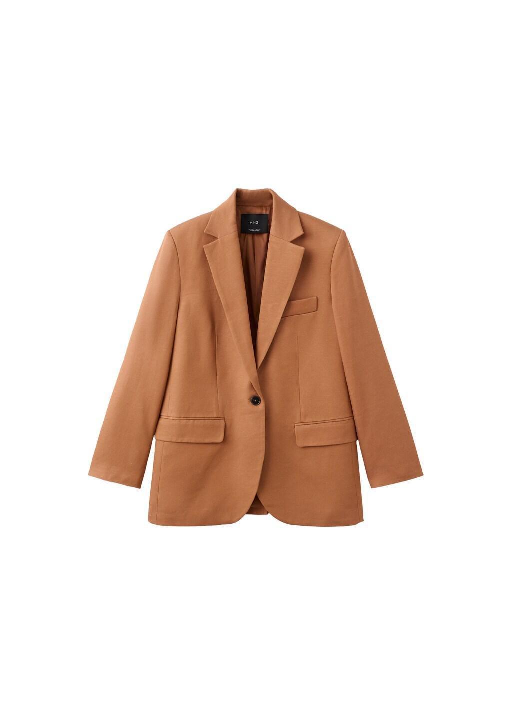 Orange Straight-Fit Suit Blazer, 0201_79, large image number 5