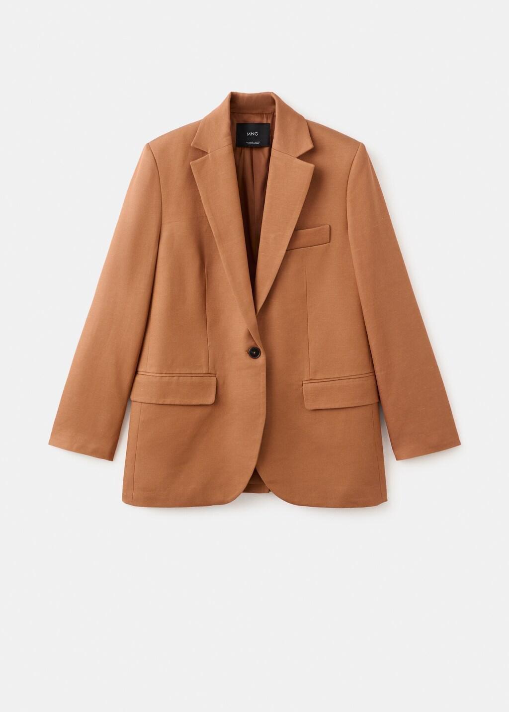 Orange Straight-Fit Suit Blazer, 0201_79, large image number 6